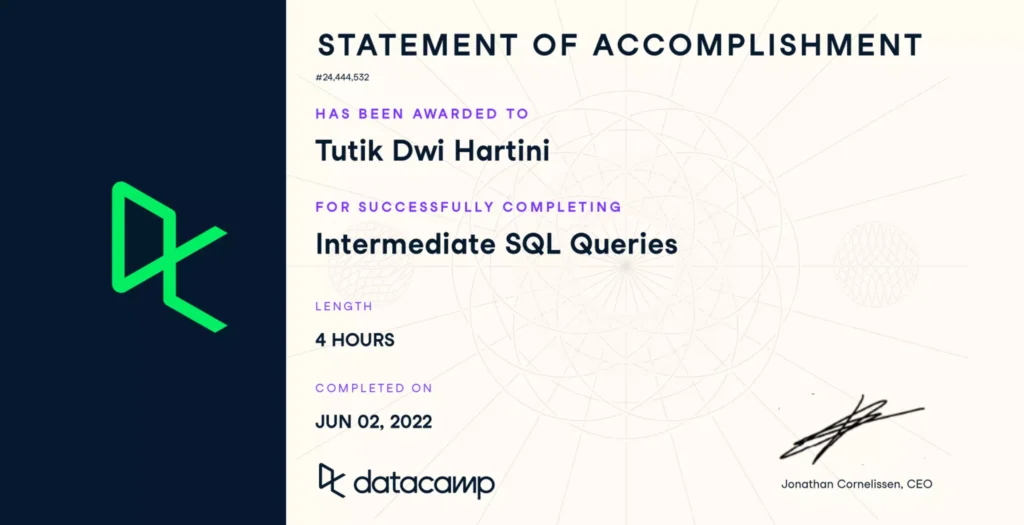Introduction to SQL Course - DataCamp